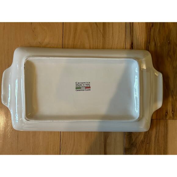 Ceramica Cuore Serving Platter, Lemons w/ Building, 11"x6.5" Made in ITALY - Picture 3 of 7